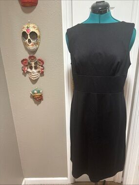 Classic Boatneck, Black Sleeveless Dress